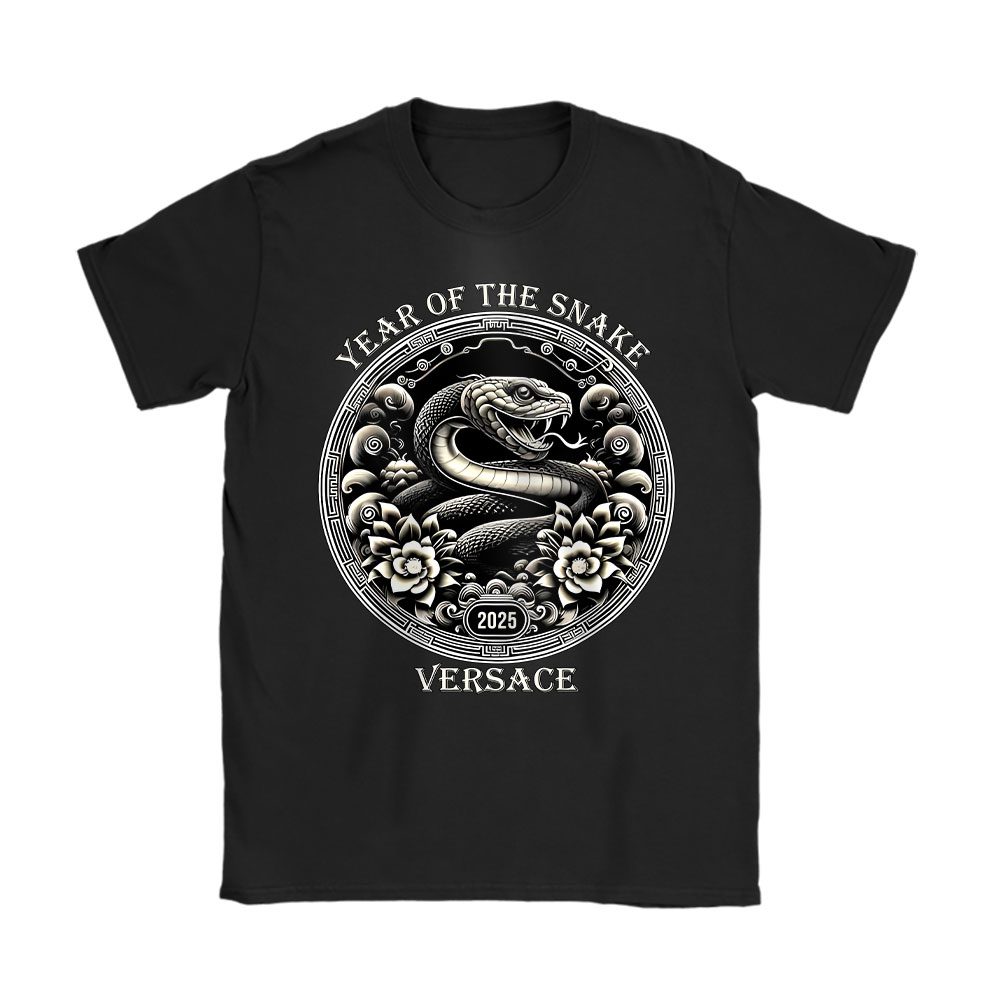 Year Of The Snake Versace Logo Versace Unisex T-Shirt Cotton Tee BN23354