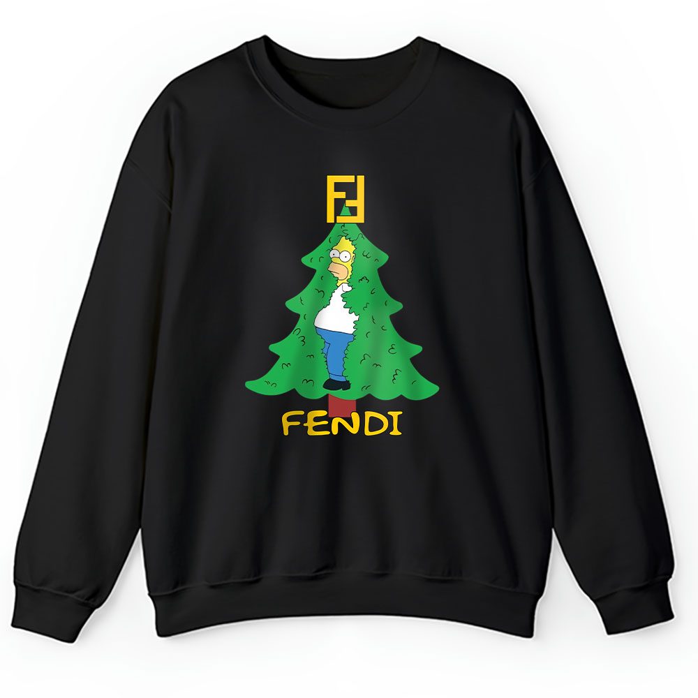 Homer Simpson Christmas Tree Fendi Unisex Sweatshirt BTN23332