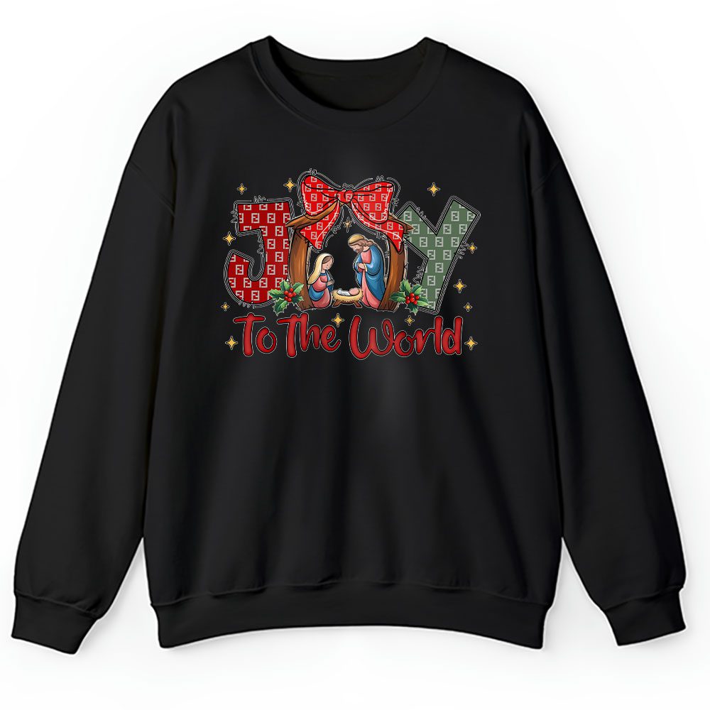 Christian Christmas Joy To The World Coquette Jesus Christmas Fendi Unisex Sweatshirt BTN20062