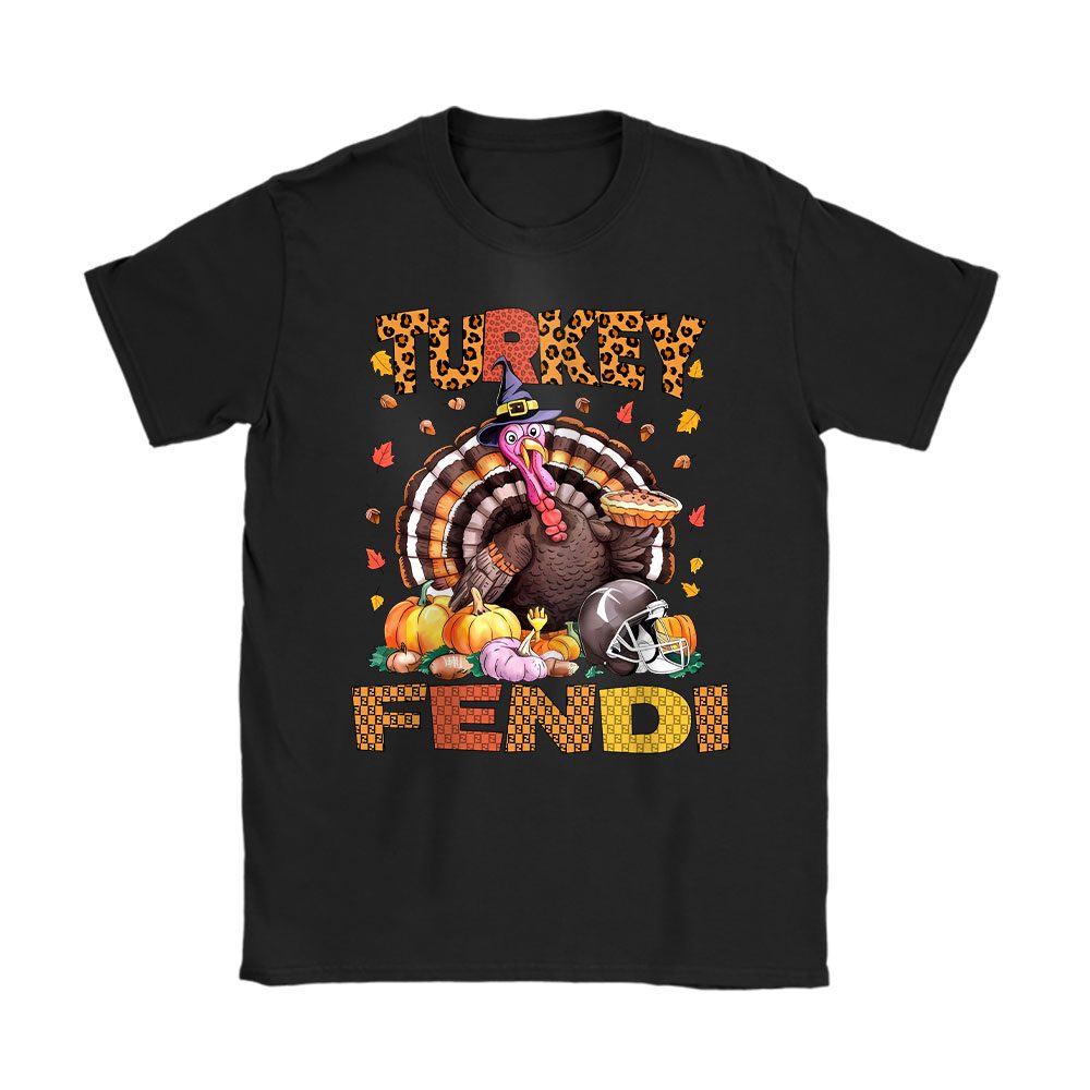 Retro Thanksgiving Turkey Fendi Unisex T-Shirt Cotton Tee BTN19393