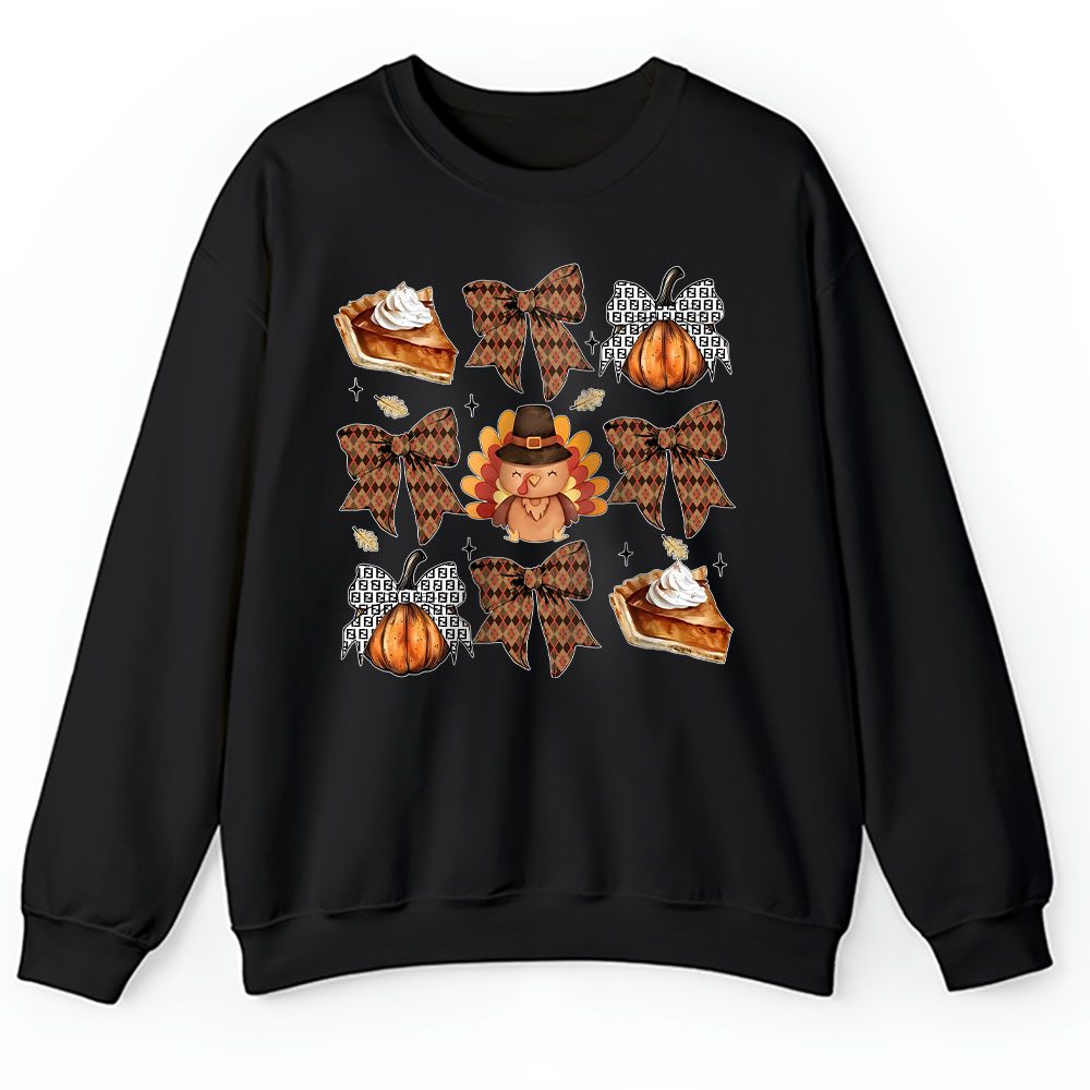 Retro Thanksgiving Fall Coquette Bow Fendi Unisex Sweatshirt BTN18230