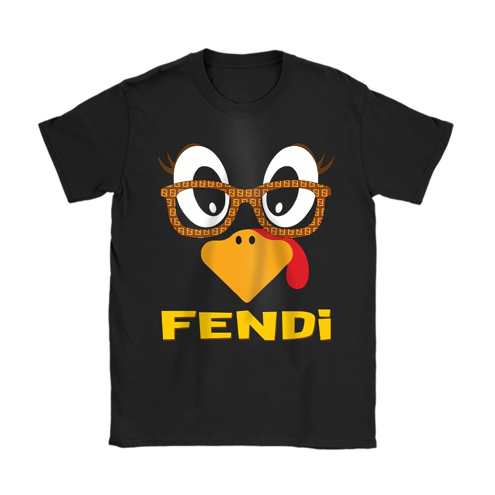 Cute Turkey Fall Thanksgiving Fendi Unisex T-Shirt Cotton Tee BTN18192