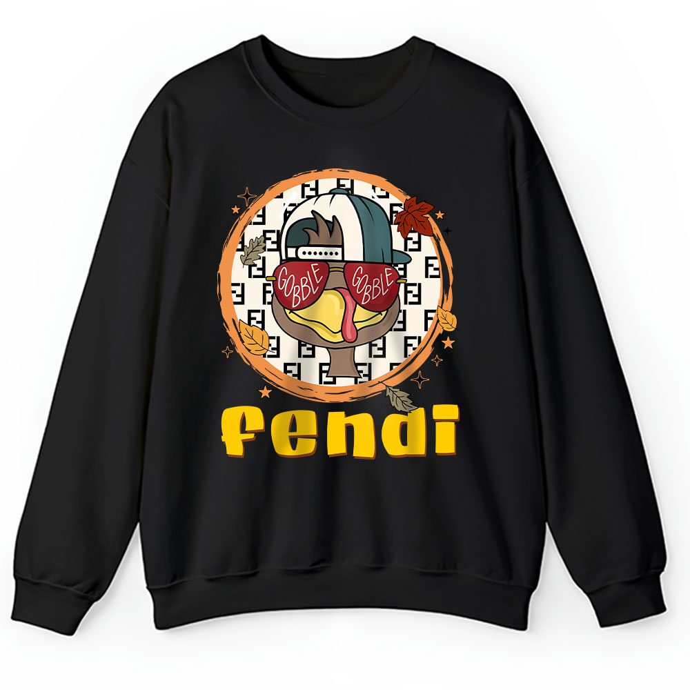 Gobble Turkey Boy Trendy Thanksgiving Fendi Unisex Sweatshirt BTN18197