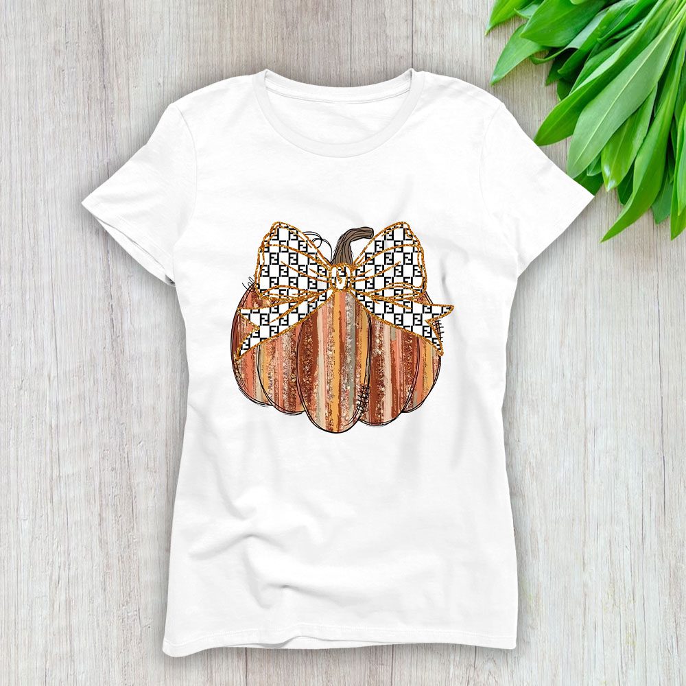 Colorful Coquette Gold Glitter Pumpkin Fendi Lady T-Shirt Women BTN17723