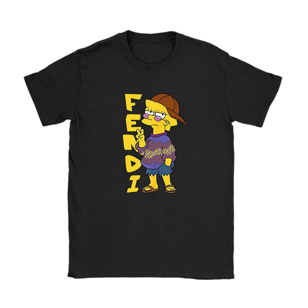 The Simpsons Lisa Simpson Fendi Unisex T-Shirt Cotton Tee BN14075