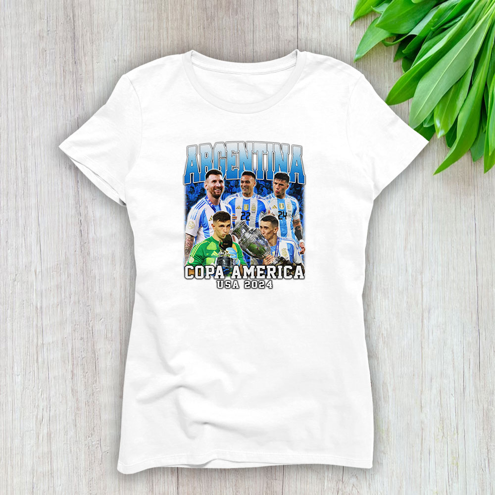 Copa America Ecuador 2024 X Argentina Winner X Defending Champion Lady T-Shirt Women BTN12574