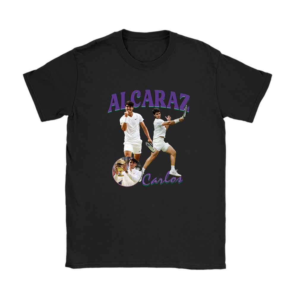 Carlos Alcaraz Winner Wimbledon 2024 X Alcarazarmy X Defending Champion Unisex T-Shirt Cotton Tee BN12568