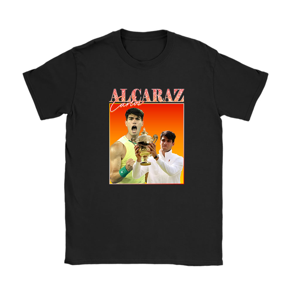 Carlos Alcaraz Winner Wimbledon 2024 X Alcarazarmy X Defending Champion Unisex T-Shirt Cotton Tee BN12564