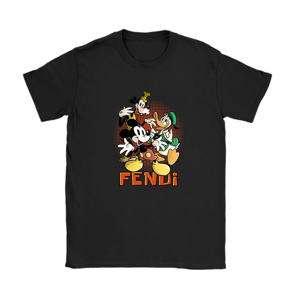 Mickey Mouse Donald Duck Goofy Fendi Unisex T-Shirt Cotton Tee BN8260