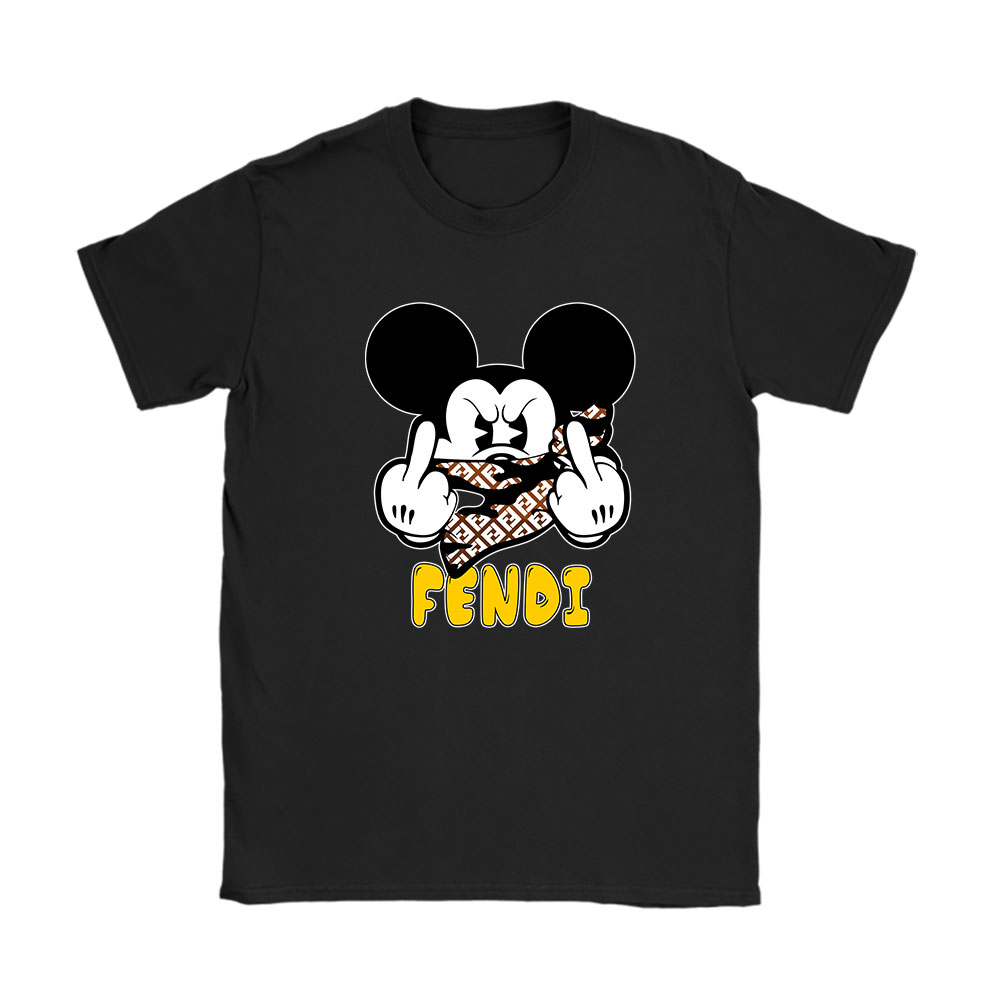 Mickey Mouse Fendi Unisex T-Shirt Cotton Tee BN7595