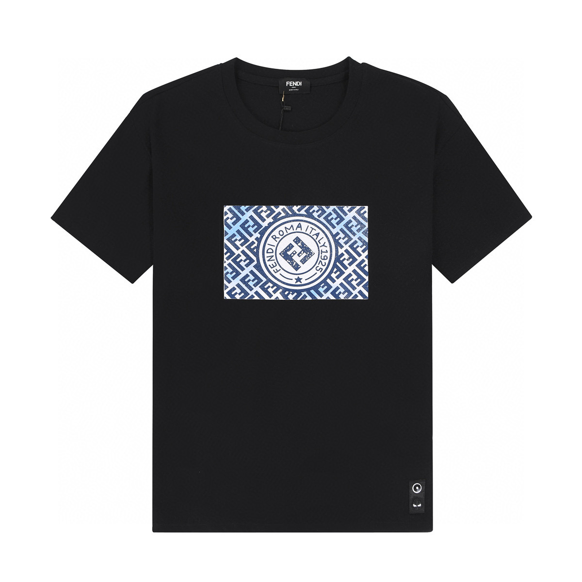 Fendi Black Tee Unisex T-Shirt With Logo FTS354