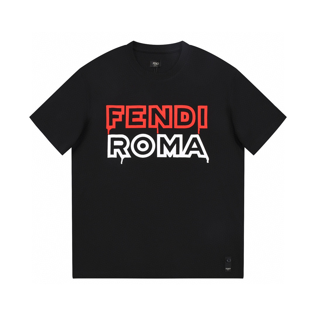 Fendi Roma Tee Unisex T-Shirt Black FTS345