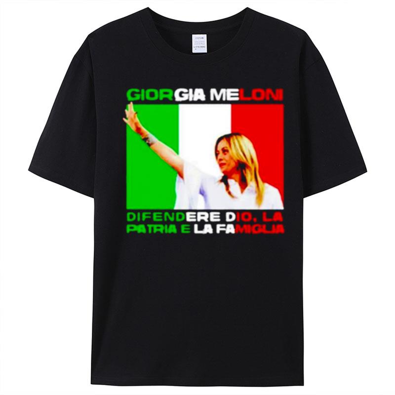Giorgia Mmeloni Defending God Country Family Political Unisex T-Shirt