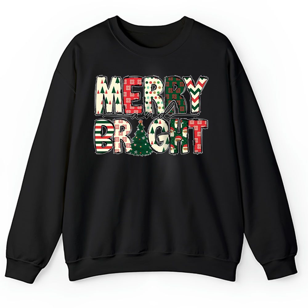 Merry And Bright Merry Christmas Givenchy Unisex Sweatshirt BTN20104