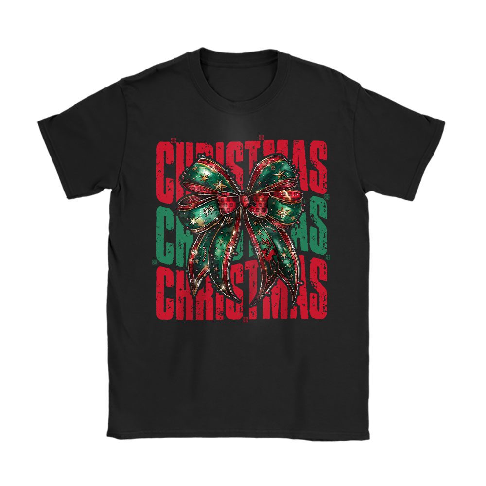 Retro Christmas Coquette Bow Christmas Season Givenchy Unisex T-Shirt Cotton Tee BN20134