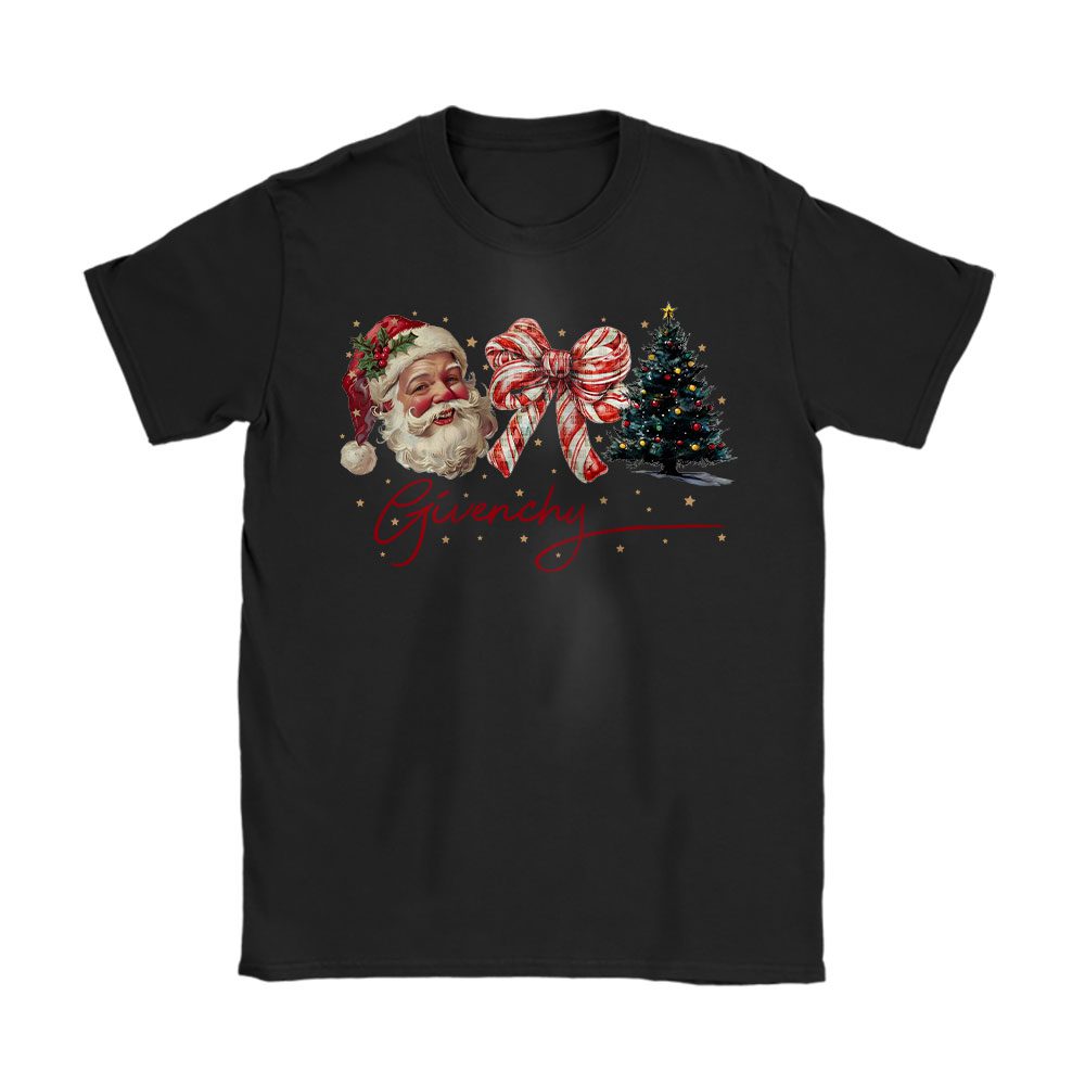Retro Christmas Santa Claus Givenchy Unisex T-Shirt Cotton Tee BN20144