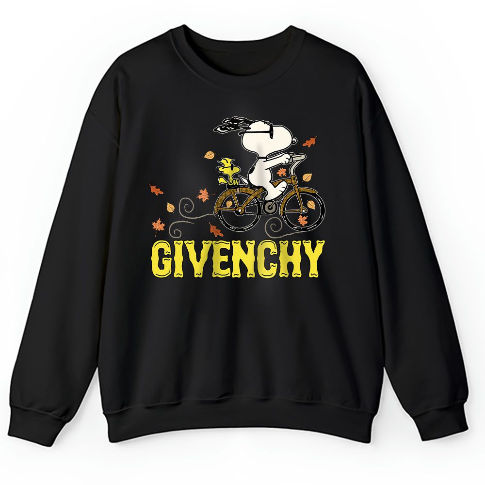 Peanuts Snoopy Woodstock Riding Bike Happy Thanksgiving Givenchy Unisex Sweatshirt BTN19508