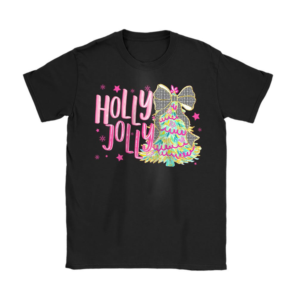 Colorful Glitter Coquette Christmas Tree Coquette Givenchy Unisex T-Shirt Cotton Tee BN19588