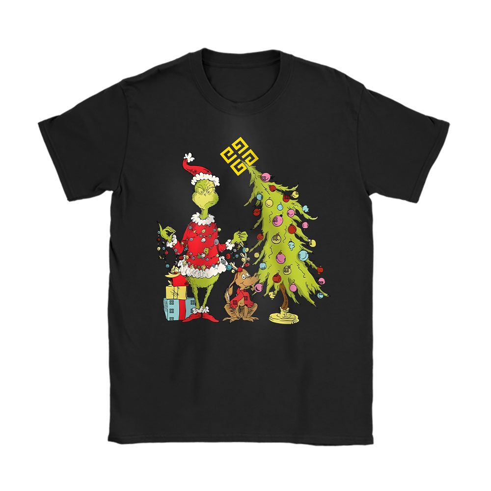 Grinch Christmas Tree Givenchy Unisex T-Shirt Cotton Tee BN19611