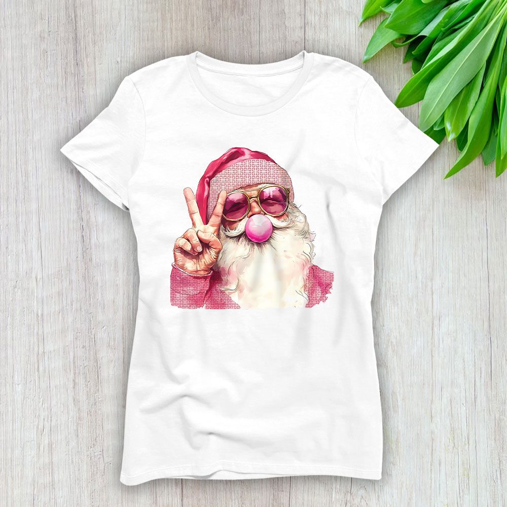 Retro Santa Christmas Blowing Bubble Givenchy Lady T-Shirt Women BTN19519