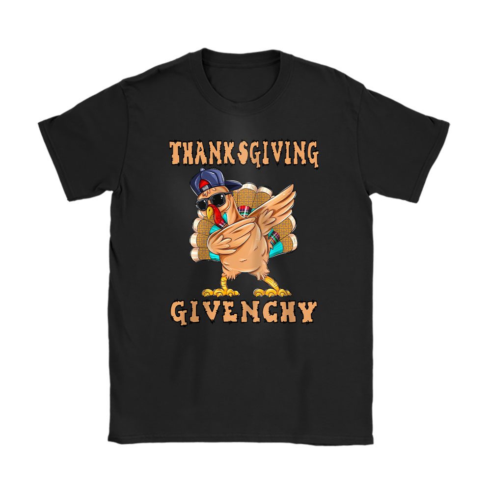Retro Thanksgiving Turkey Dabbing Givenchy Unisex T-Shirt Cotton Tee BTN19389