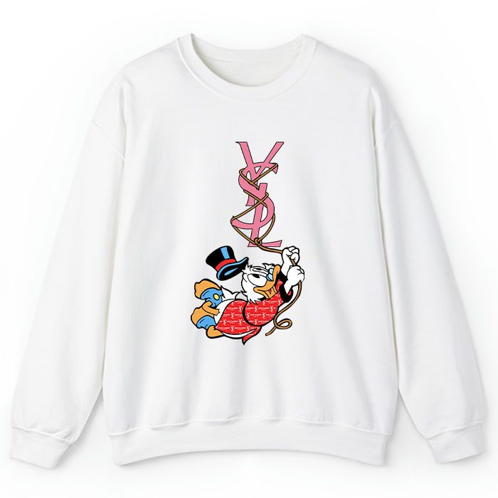 Yves Saint Laurent Logo Luxury Scrooge Mcduck Crewneck Sweatshirt CSTB0695