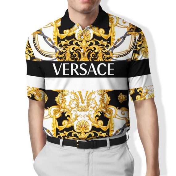 Gift For Versace Lover Versace Gold Polo Shirt Hg Gifts For Men Women Men Trend