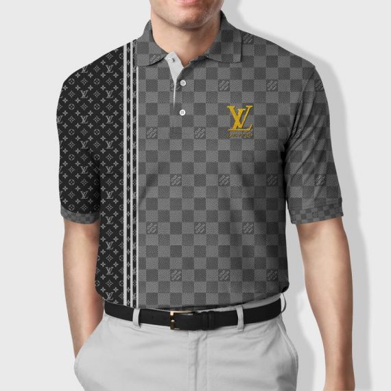 Gift For Louis Vuitton Lover Louis Vuitton Black Pattern Polo Shirt Hg Gifts For Men Women Men Trend