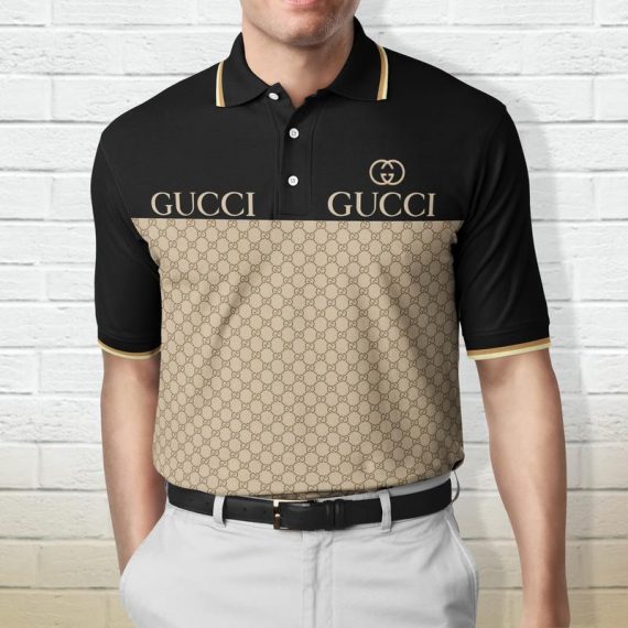 Gift For Gucci Lover Gucci Black Brown Pattern Polo Shirt Hg Gifts For Men Women Men Trend