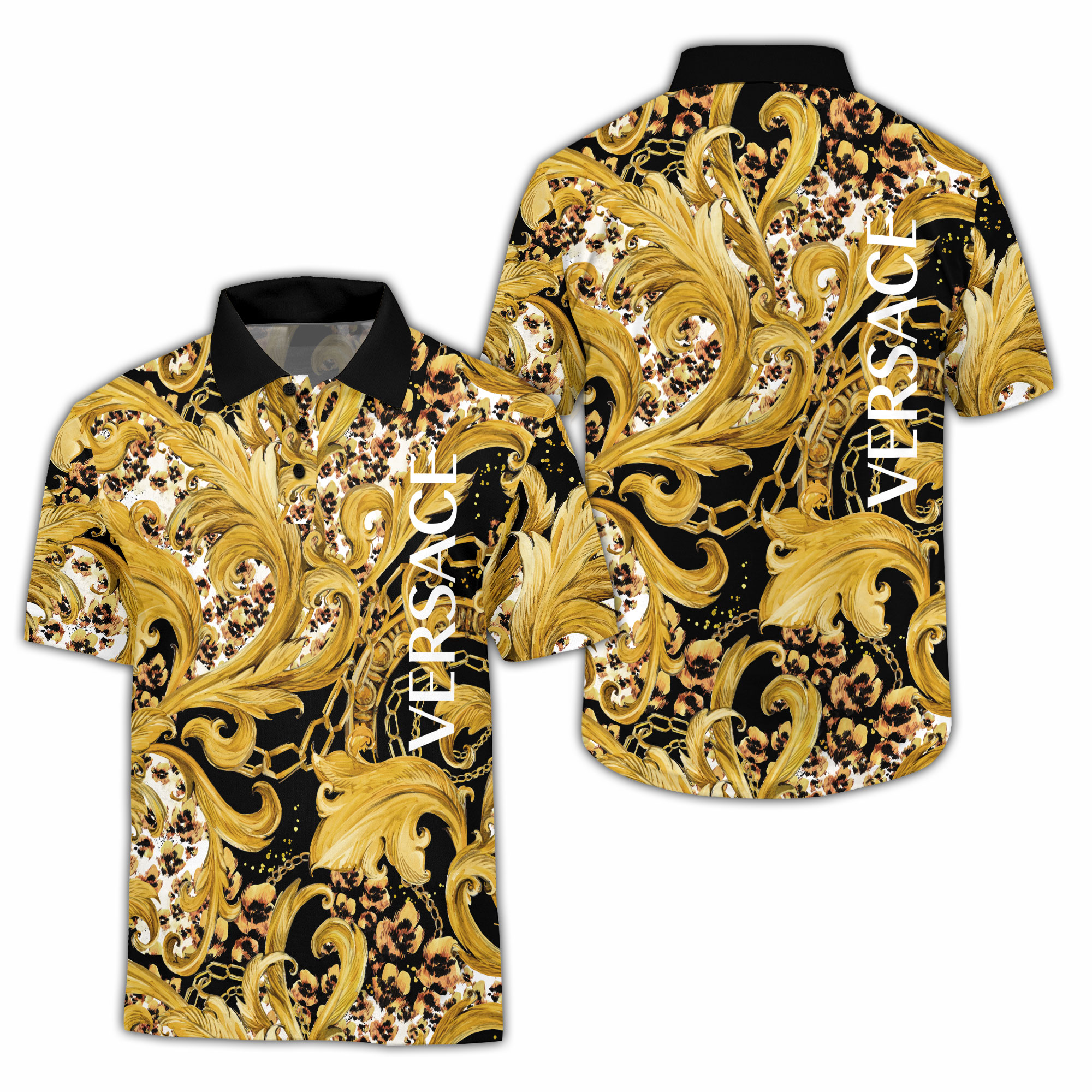 Gift For Versace Lover Versace Gold Polo Shirt Hg Gifts For Men Women Men Trend
