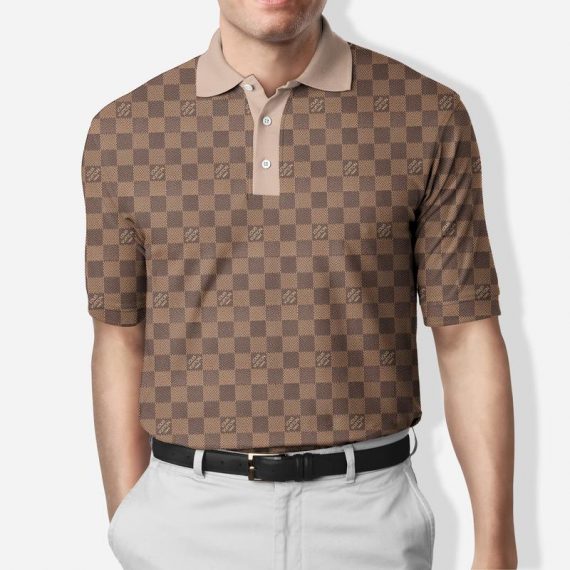 Gift For Louis Vuitton Lover Brown Louis Vuitton Pattern Polo Shirt Hg Gifts For Men Women Men Trend