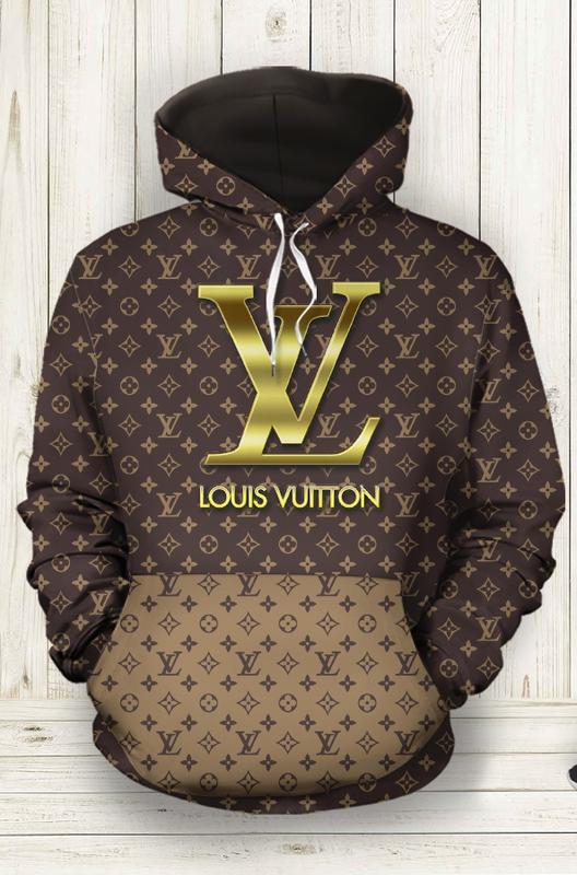 Louis Vuitton Brown Unisex Hoodie For Men Women Luxury Brand Clothing Clothes Outfit Ht
