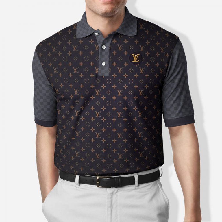 Gift For Louis Vuitton Lover Navy Louis Vuitton Pattern Polo Shirt Hg Gifts For Men Women Men Trend