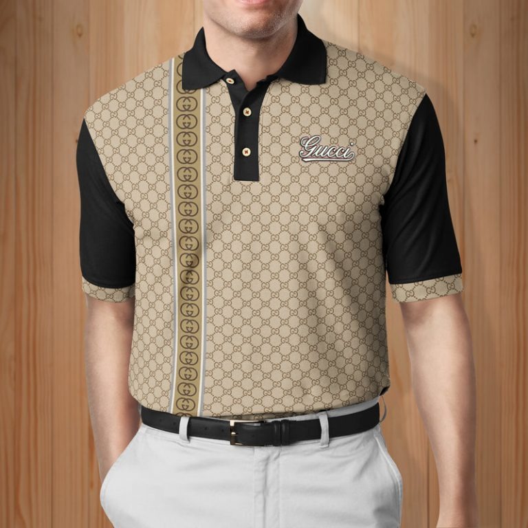 Gift For Gucci Lover Gucci Brown Pattern Polo Shirt Hg Gifts For Men Women Men Trend