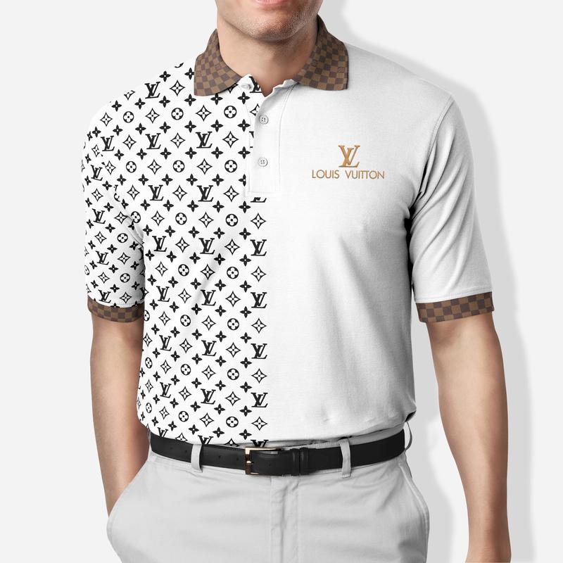 Louis Vuitton White Polo Shirt Luxury Brand Clothing Clothes Golf Tennis Outfit For Men