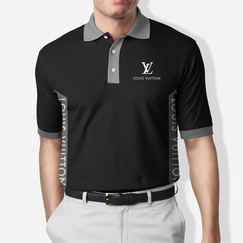 Louis Vuitton Black Polo Shirt Luxury Brand Clothing Clothes Golf Tennis Outfit For Men