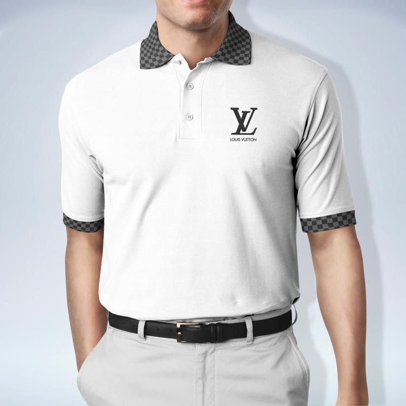 Louis Vuitton White Polo Shirt Luxury Brand Clothing Clothes Golf Tennis Outfit For Men