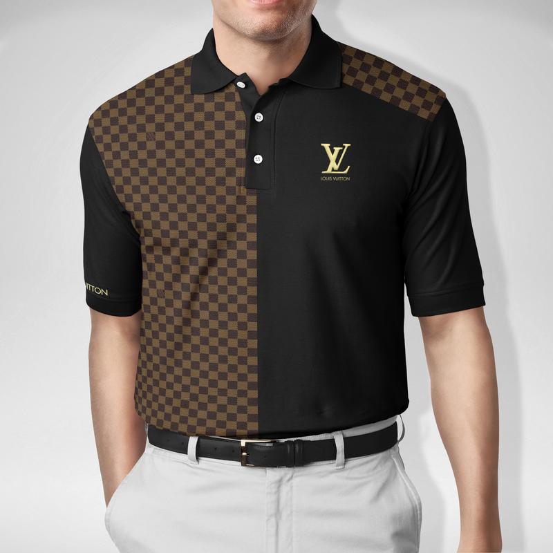 Louis Vuitton Black Brown Polo Shirt Luxury Brand Clothing Clothes Golf Tennis Outfit For Men
