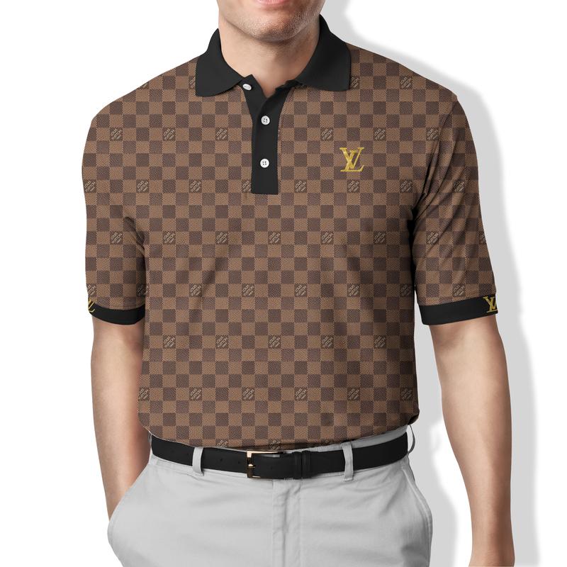 Louis Vuitton Brown Black Polo Shirt Luxury Brand Clothing Clothes Golf Tennis Outfit For Men