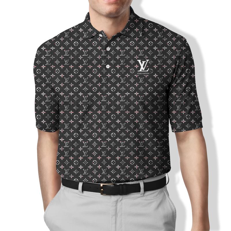 Louis Vuitton Black Polo Shirt Luxury Brand Clothing Clothes Golf Tennis Outfit For Men