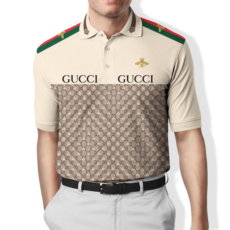Gucci Designer Brand Gift For Lover Bee Luxury Pattern Polo Shirt Hg Gifts For Men Women Men Trend