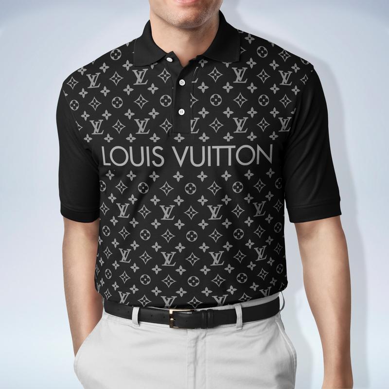 Gift For Louis Vuitton Lover Black Louis Vuitton Pattern Polo Shirt Hg Gifts For Men Women Men Trend