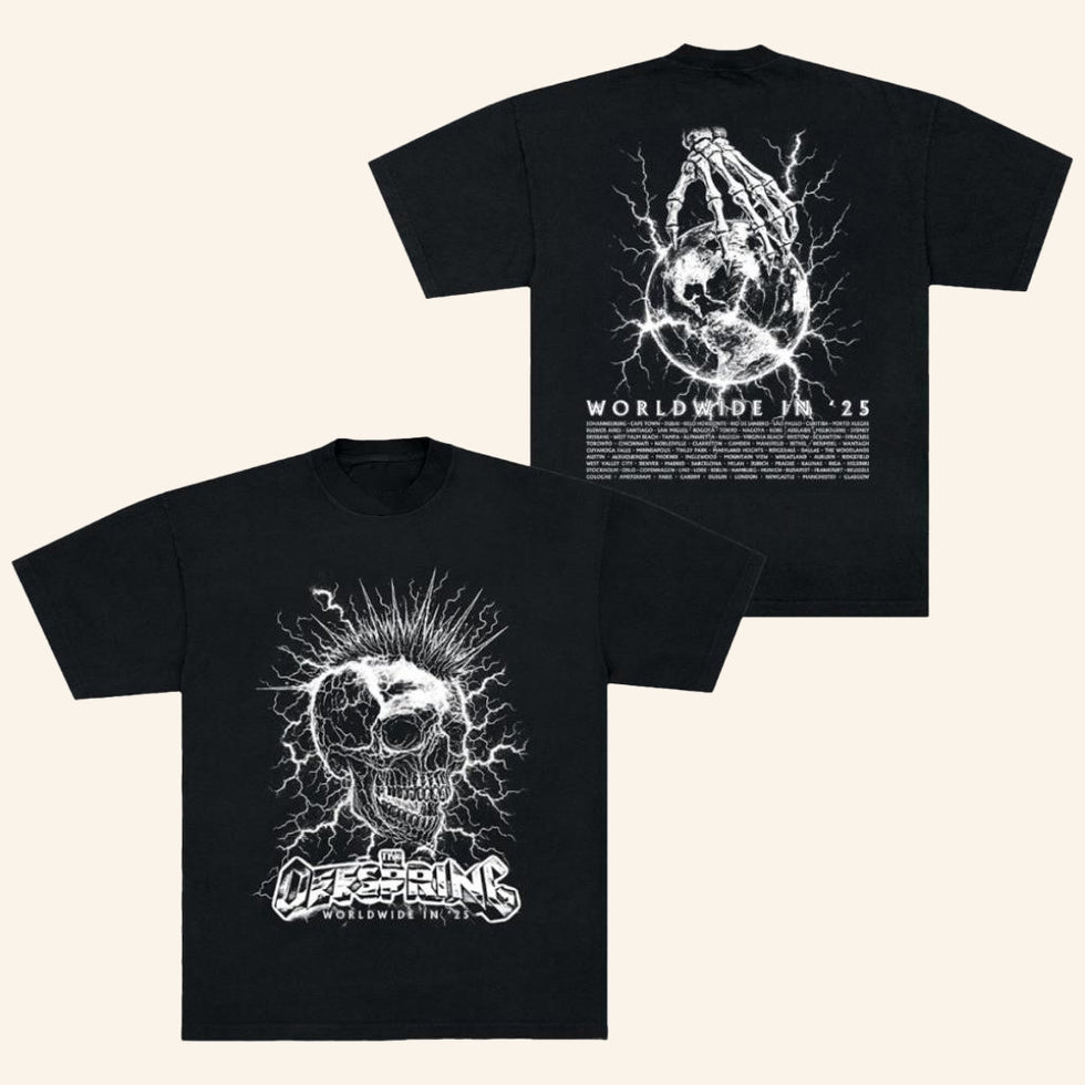 Offspring Merch Mohawk Skull 2025 Tour T-Shirt