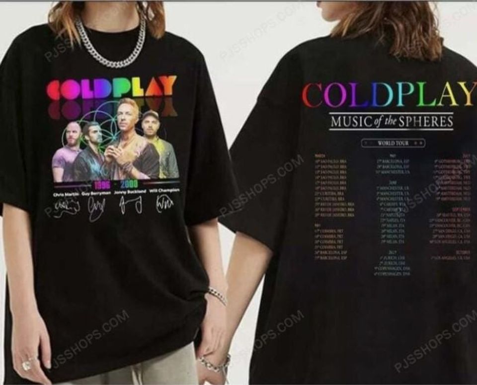 Coldplay 2025 Tour Shirt 2 Sided Music Of The Spheres Unisex Shirt