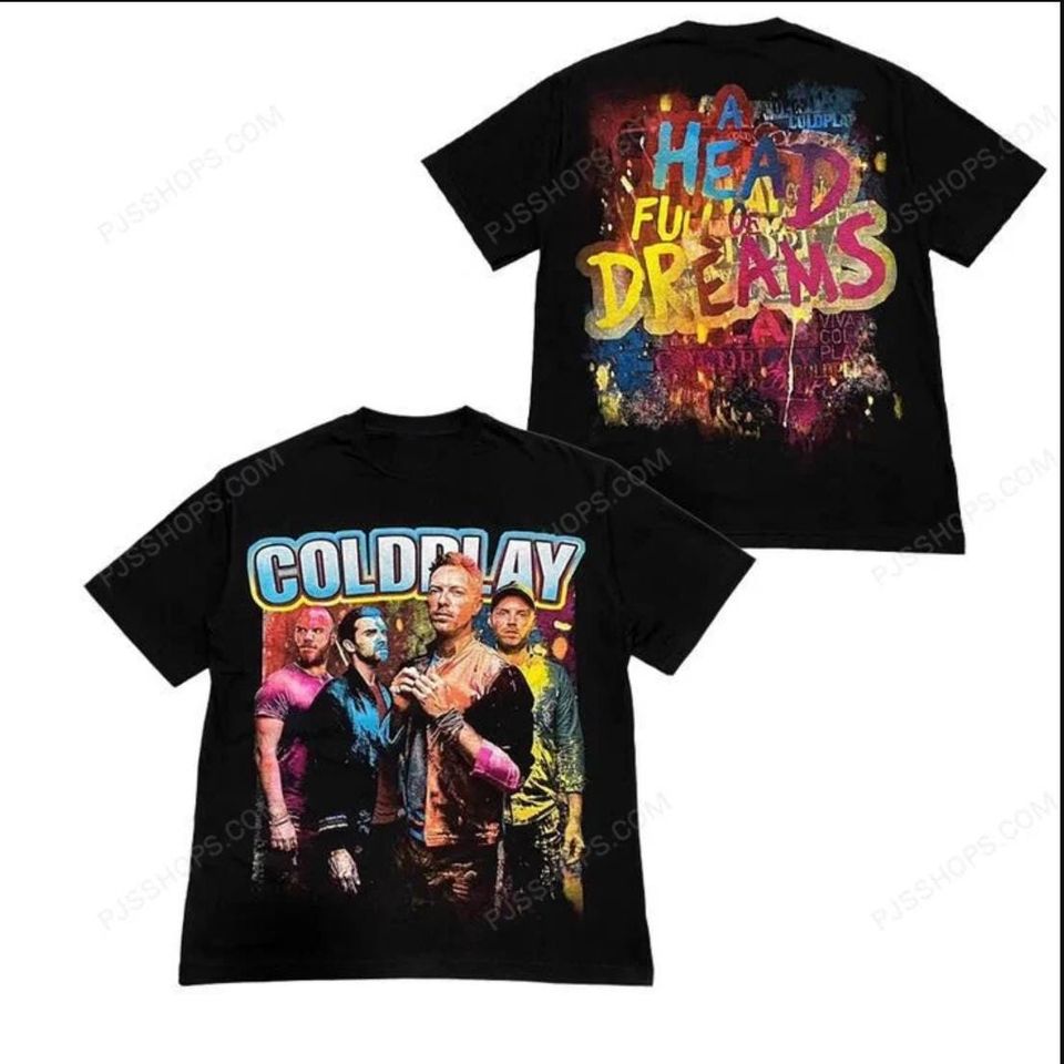 2025 Coldplay Double Sided T-Shirt - British Rock Band Heavyweight T-Shirt