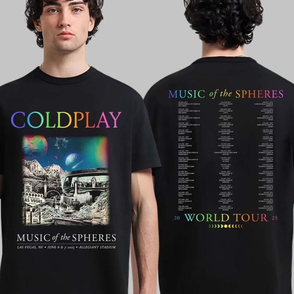 Coldplay Music Of Spheres Las Vegas Nevada 2025 Tour Shirt