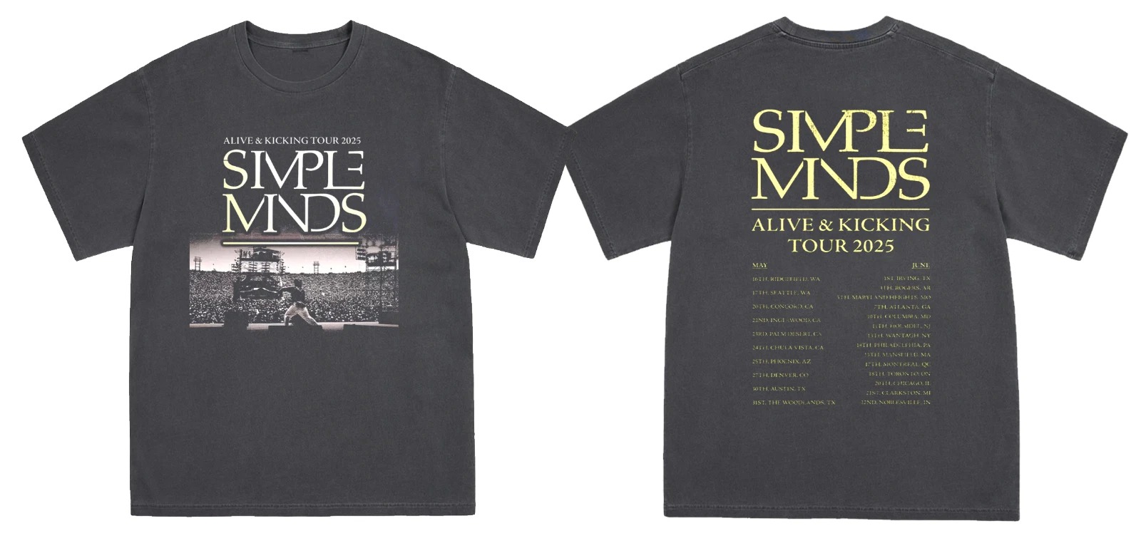 Simple Minds Bring Alive And Kicking Tour 2025 T-Shirt