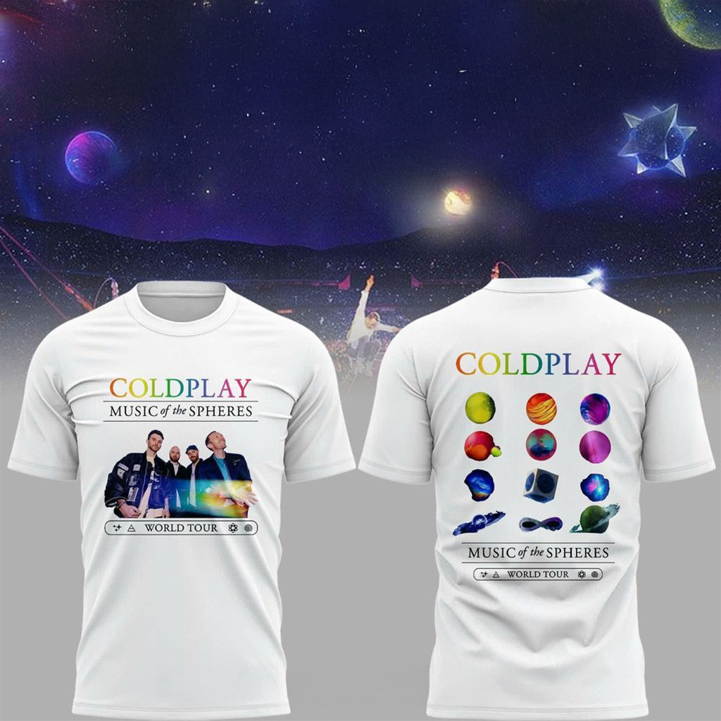 Coldplay Music Of The Spheres World Tour 25 Special Shirt Whi