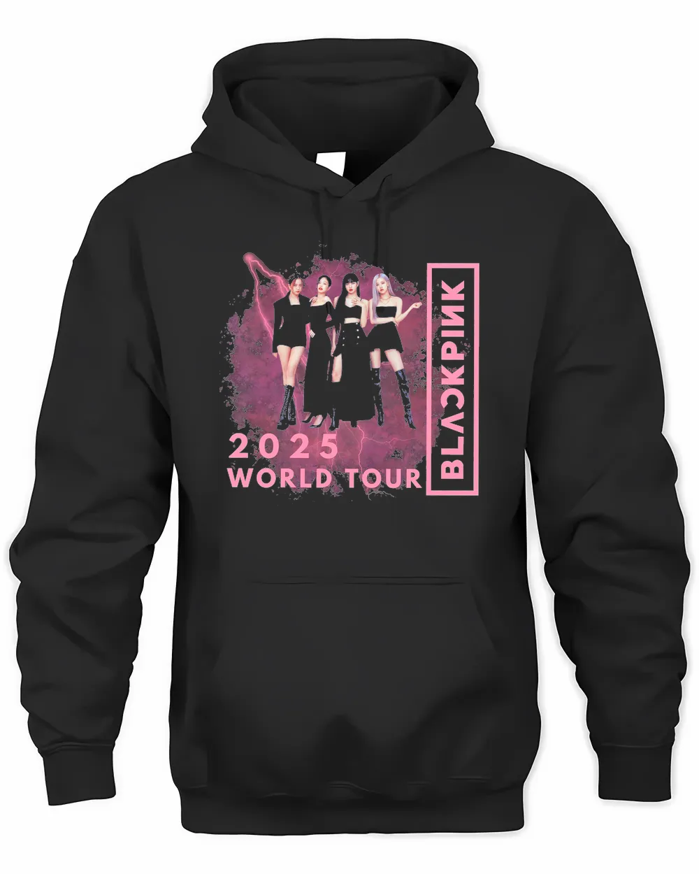Black Pink 2025 Tour Music Band Concert Graphic Hoodie