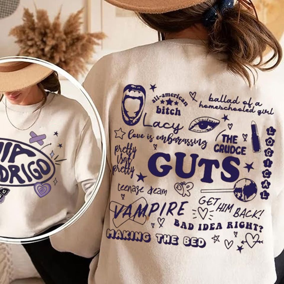 Vintage Guts Titles Olivia Rodrigo 2 Side Sweatshirt